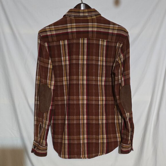 Pendleton 100% Wool PAWPINE Shirt - Brown Plaid / Leather Elbow Patches - Sz M* - Picture 3 of 4